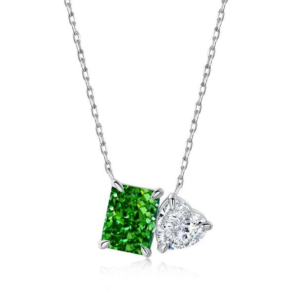 [Clover Jewelrys]Collar deslumbrante de forma cuadrada y de corazón