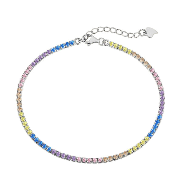 [Clover Jewelrys]Pulsera diaria deslumbrante colorida con corte redondo