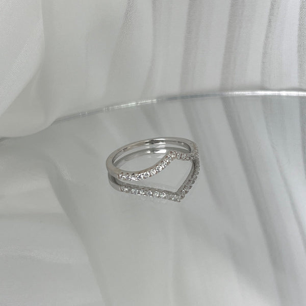 [Clover Jewelrys]Anillo elaborado de banda tenis