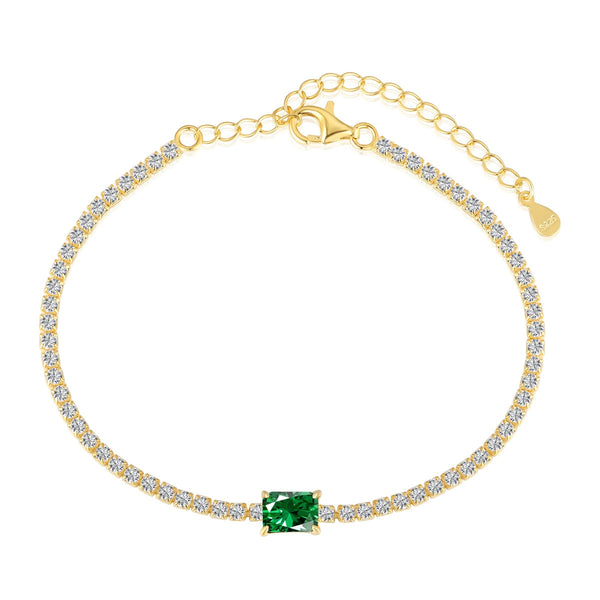 [Clover Jewelrys]1.0 Carat Unique Emerald Cut Banquet Bracelet