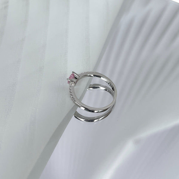[Clover Jewelrys]Anillo de Compromiso con Corazón Encantador de 0.5 Quilates de Clover Jewelrys