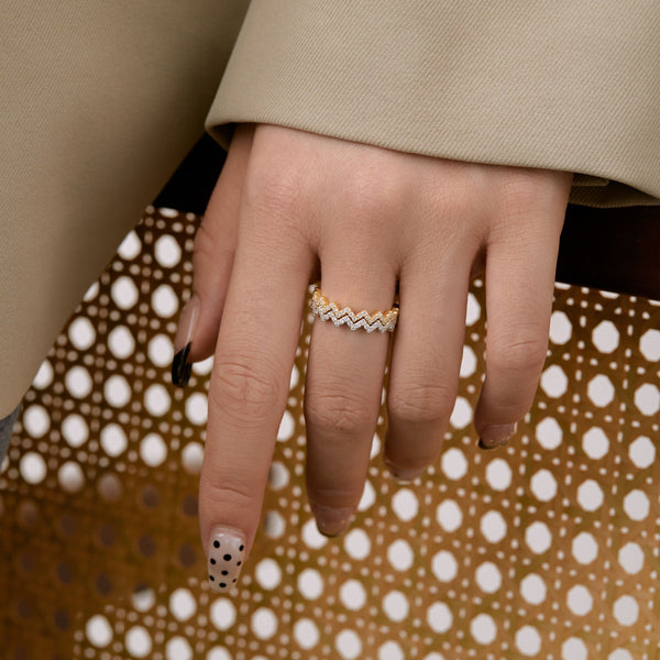 [Clover Jewelrys]Anillo Diario Delicado en Forma de Ola Encantadora