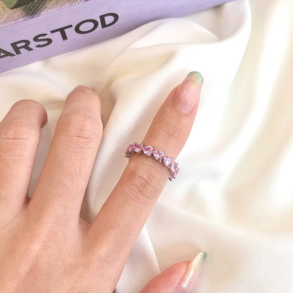 [Clover Jewelrys]Anillo de enamorados con corte de corazón Radiant Romance de 0,25 quilates