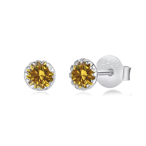 [Clover Jewelrys]Pendientes redondos brillantes y coloridos