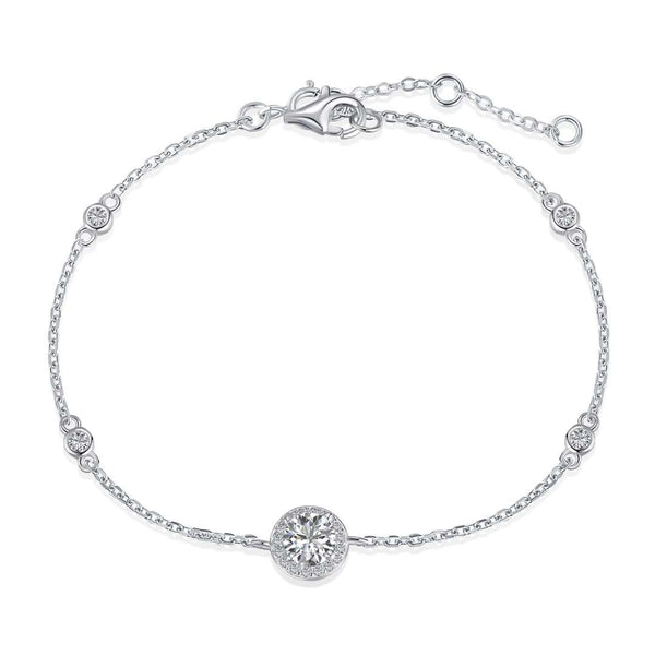 [Clover Jewelrys]Pulsera deslumbrante con corte redondo