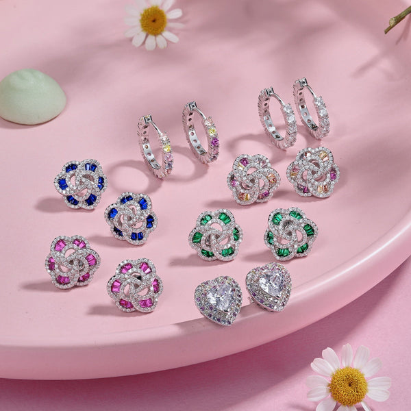 [Clover Jewelrys]Exquisitos Pendientes Diarios con Forma de Flor