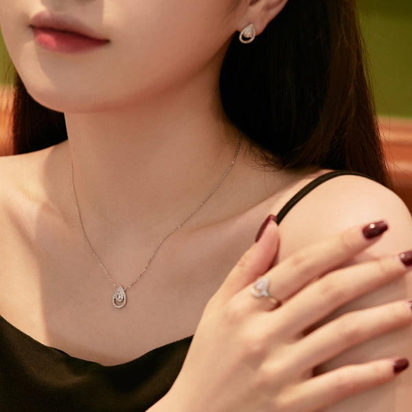 [Clover Jewelrys]Pendientes diarios delicados con forma de gota de agua brillante