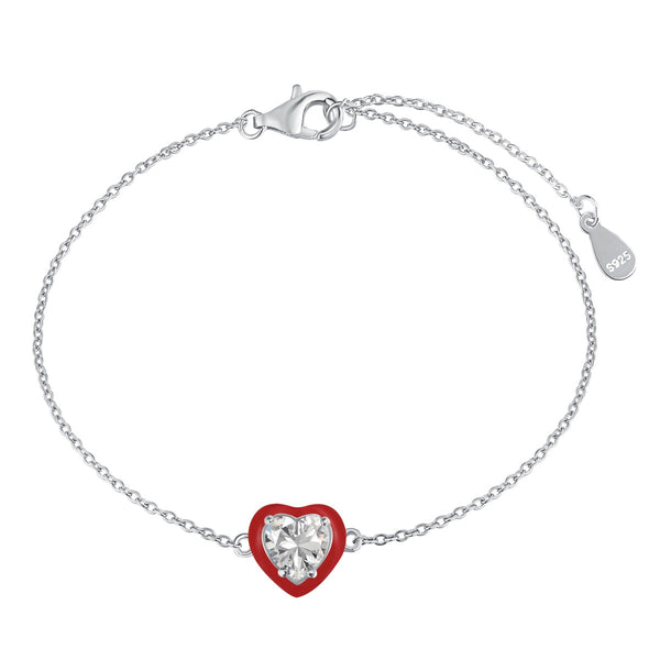 [Clover Jewelrys]Pulsera Chispeante de Corazón Romántico para Enamorados