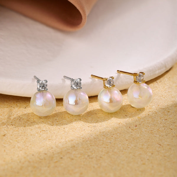 [Clover Jewelrys]Pendientes de Perlas con Sirena Sinfónica