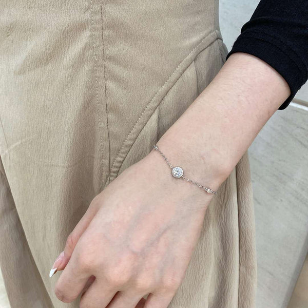 [Clover Jewelrys]Pulsera deslumbrante con corte redondo