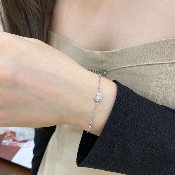 [Clover Jewelrys]Pulsera deslumbrante con corte redondo