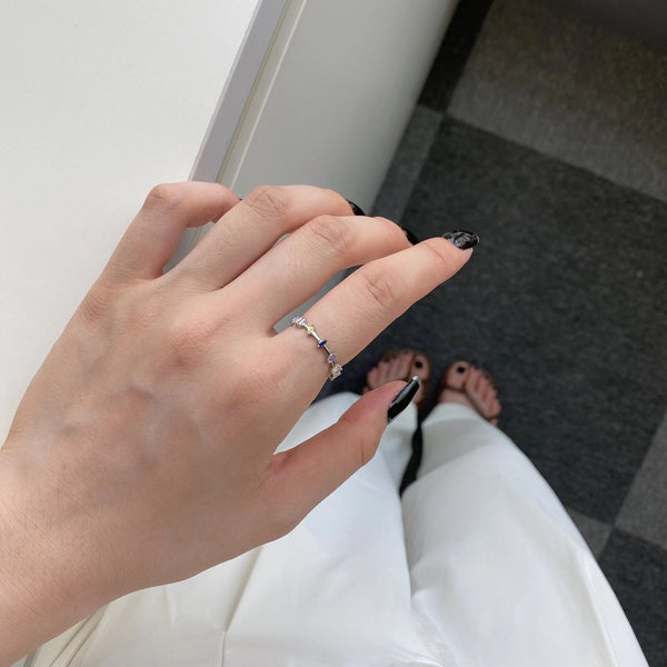 [Clover Jewelrys]Anillo diario de corte trapezoide único