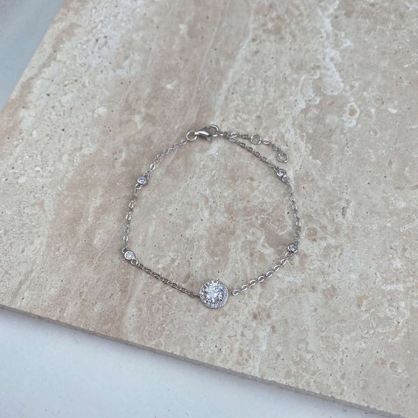 [Clover Jewelrys]Pulsera deslumbrante con corte redondo