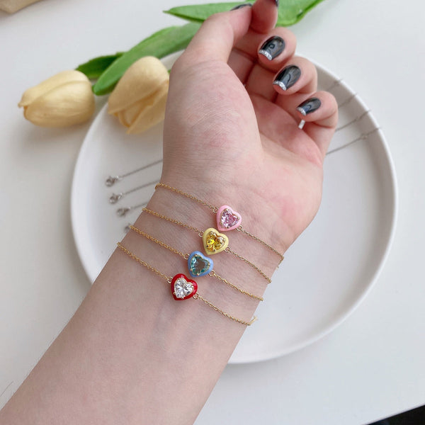 [Clover Jewelrys]Pulsera Chispeante de Corazón Romántico para Enamorados