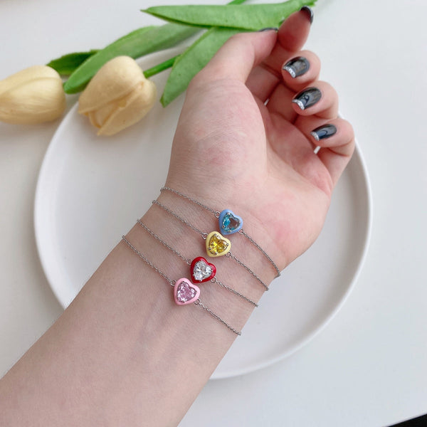 [Clover Jewelrys]Pulsera Chispeante de Corazón Romántico para Enamorados