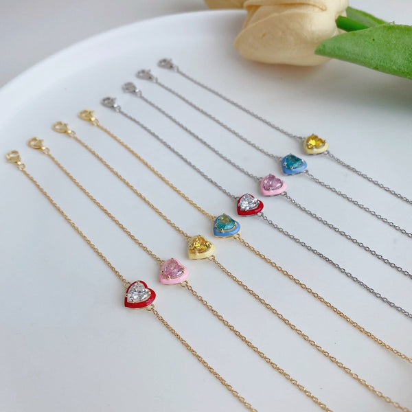[Clover Jewelrys]Pulsera Chispeante de Corazón Romántico para Enamorados