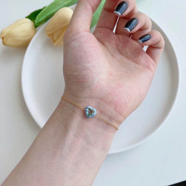 [Clover Jewelrys]Pulsera Chispeante de Corazón Romántico para Enamorados