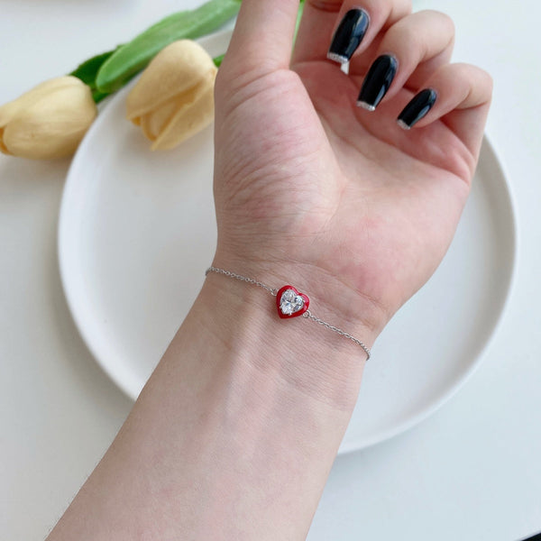 [Clover Jewelrys]Pulsera Chispeante de Corazón Romántico para Enamorados