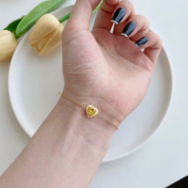 [Clover Jewelrys]Pulsera Chispeante de Corazón Romántico para Enamorados