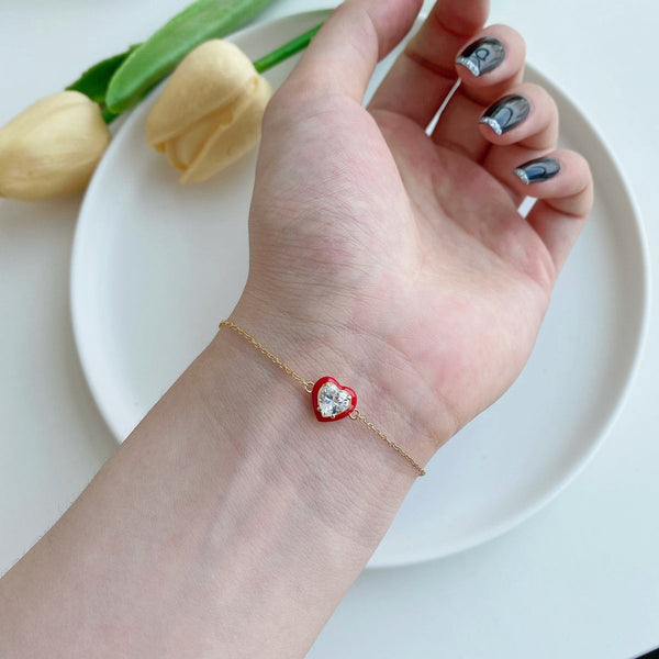 [Clover Jewelrys]Pulsera Chispeante de Corazón Romántico para Enamorados