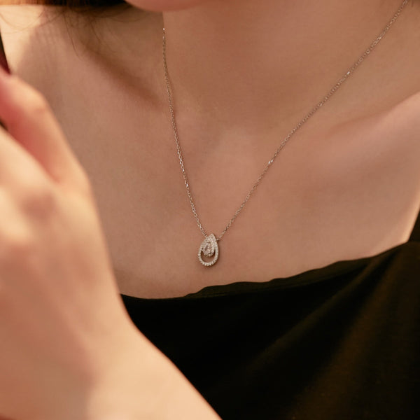 [Clover Jewelrys]Collar con circonita talla pera brillante
