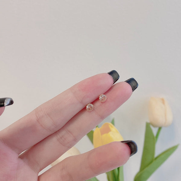 [Clover Jewelrys]Pendientes redondos brillantes y coloridos