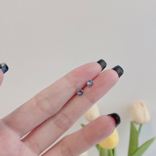 [Clover Jewelrys]Pendientes redondos brillantes y coloridos