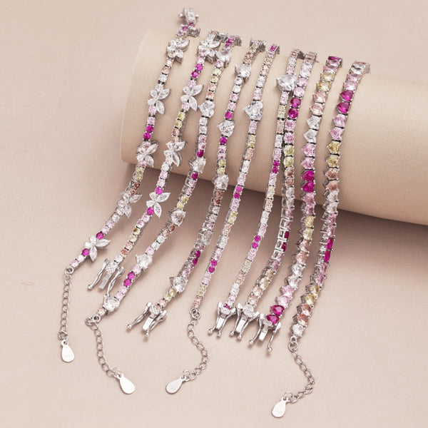 [Clover Jewelrys]Delicada Cadena Tennis de Arcoíris de Colores