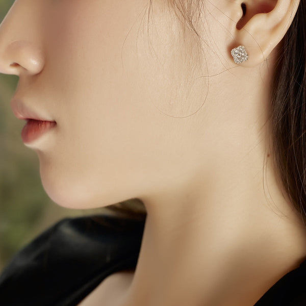 [Clover Joyas] Pendientes con forma de flor de trébol de cuatro hojas
