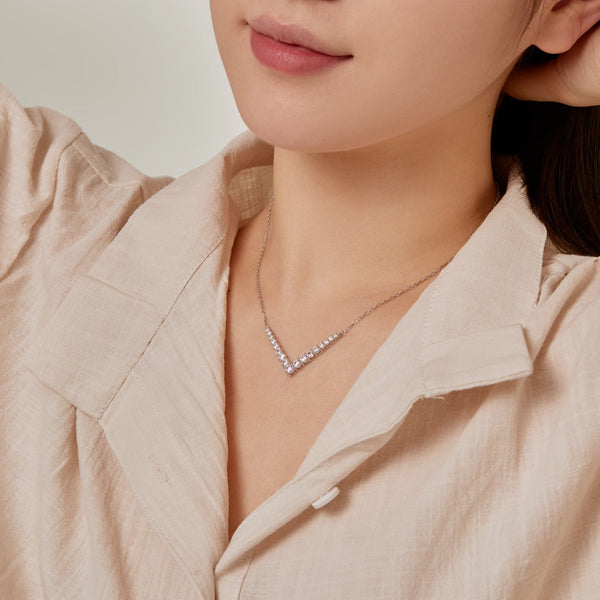 [Clover Jewelrys]Collar con Corte Redondo Adornado