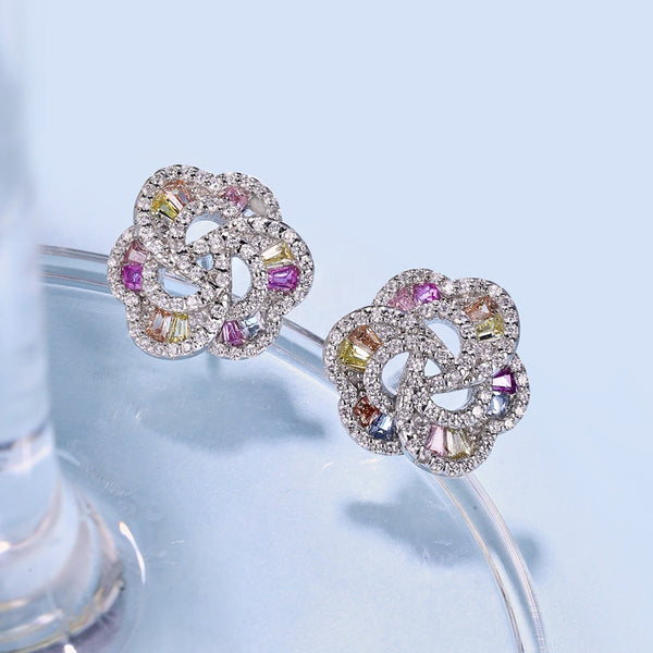 [Clover Jewelrys]Exquisitos Pendientes Diarios con Forma de Flor
