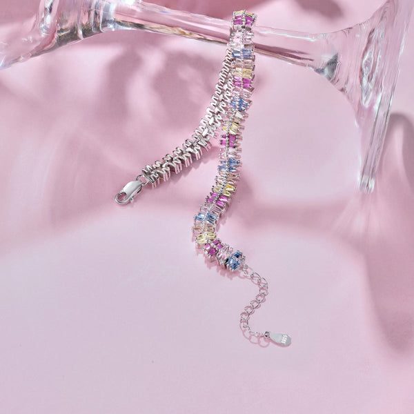 [Clover Jewelrys]Pulsera de Fiesta Multicorte Brillante y Exquisita