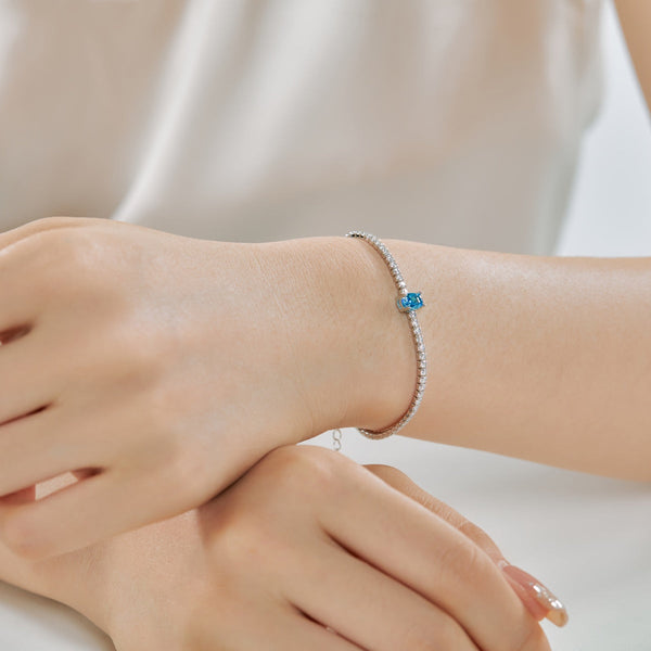[Clover Jewelrys]0.75 Carats Exquisita Pulsera de Uso Diario con Corte Ovalado