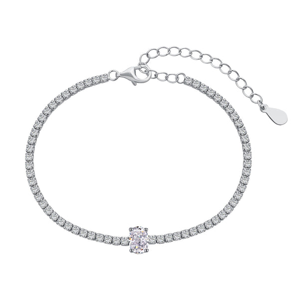 [Clover Jewelrys]0.75 Carats Exquisita Pulsera de Uso Diario con Corte Ovalado