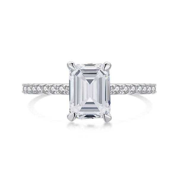[Clover Jewelrys]Anillo de fiesta de corte radiante ornamentado y brillante de 2.0 quilates