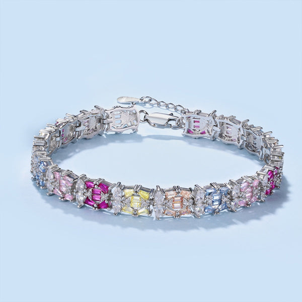 [Clover Jewelrys]Pulsera de Fiesta Delicada Multicolor con Cortes Múltiples