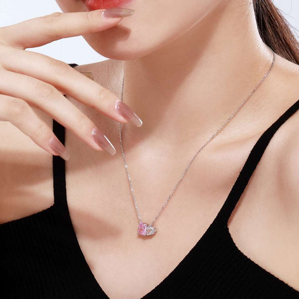 [Clover Jewelrys]Collar deslumbrante de forma cuadrada y de corazón