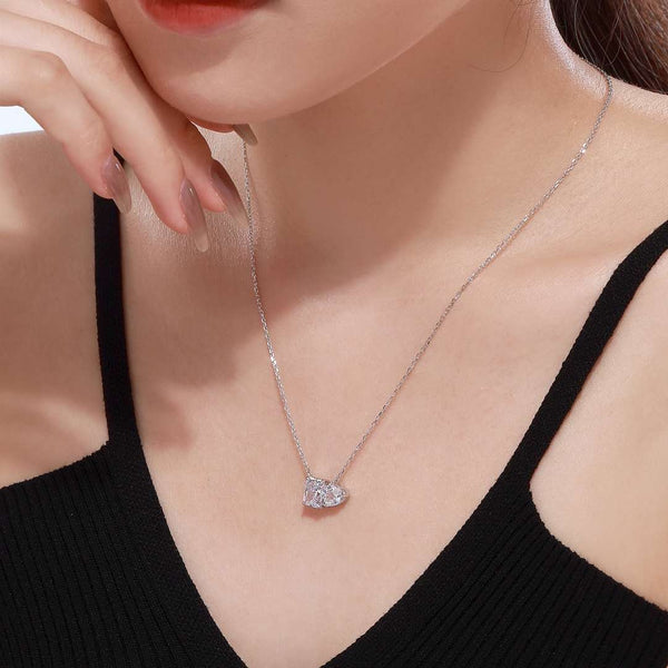 [Clover Jewelrys]Collar deslumbrante de forma cuadrada y de corazón