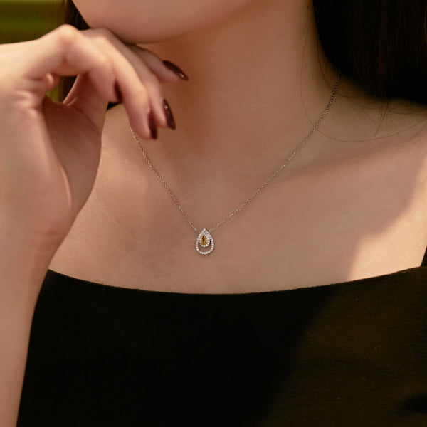 [Clover Jewelrys]Collar con circonita talla pera brillante