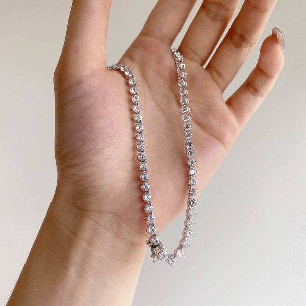 [Clover Joyas] Collar tenis de corazón tallado adornado