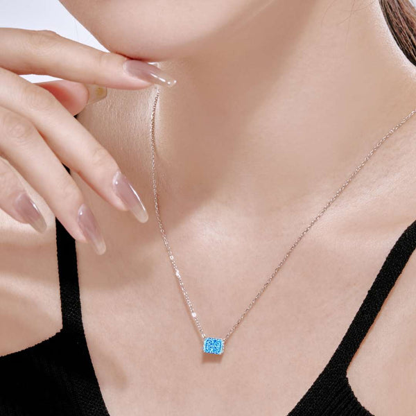 [CloverJewelrys]Lujoso collar cuadrado colorido