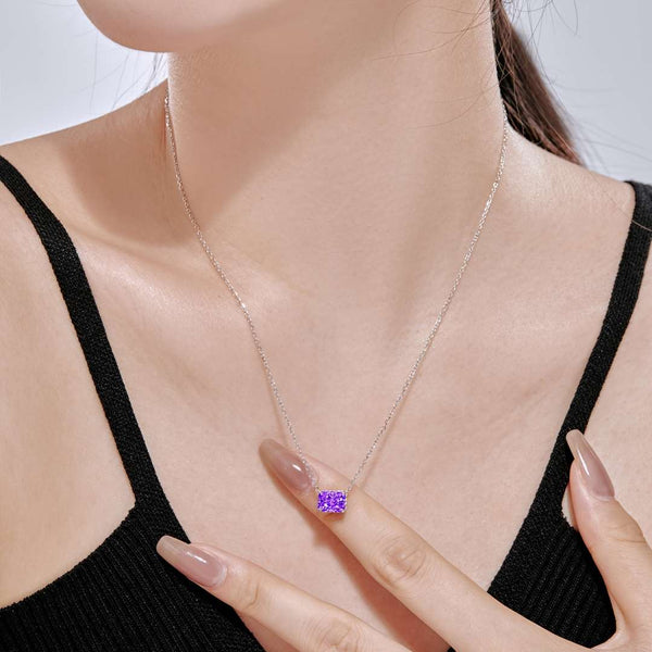[CloverJewelrys]Lujoso collar cuadrado colorido