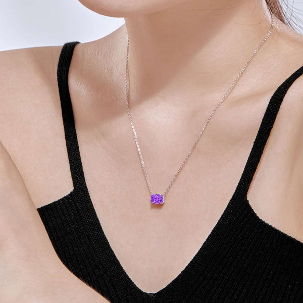 [CloverJewelrys]Lujoso collar cuadrado colorido