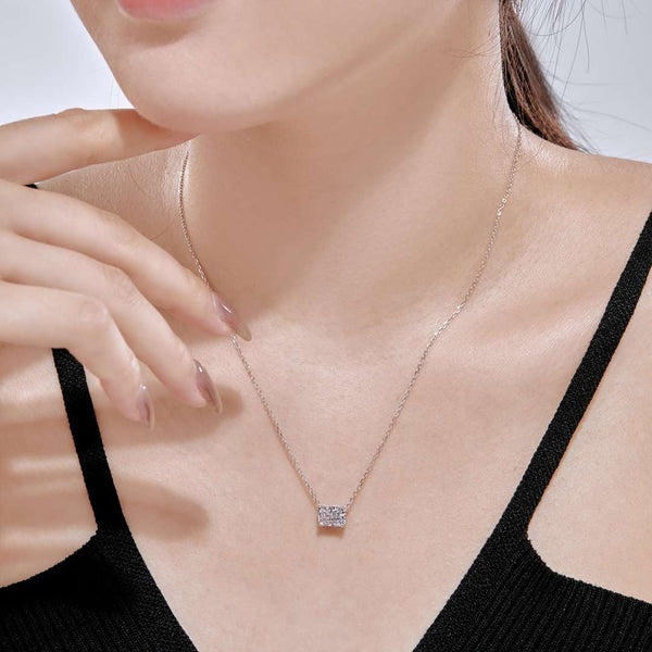[CloverJewelrys]Lujoso collar cuadrado colorido