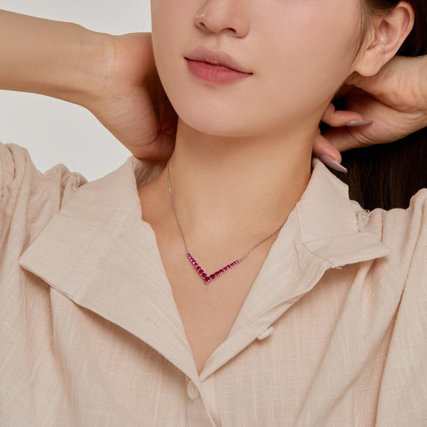 [Clover Jewelrys]Collar con Corte Redondo Adornado
