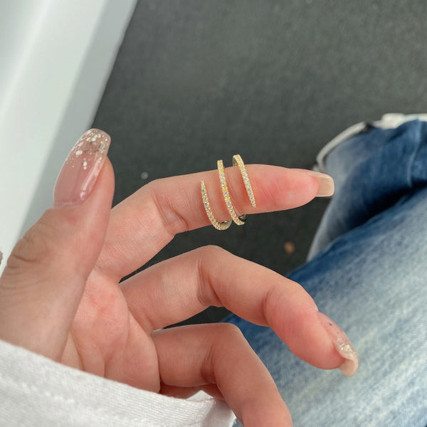 [Clover Jewelrys]Anillo Diario Entrelazado Vibrante Único