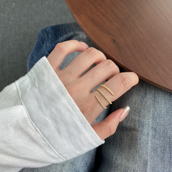 [Clover Jewelrys]Anillo Diario Entrelazado Vibrante Único