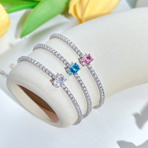 [Clover Jewelrys]0.75 Carats Exquisita Pulsera de Uso Diario con Corte Ovalado