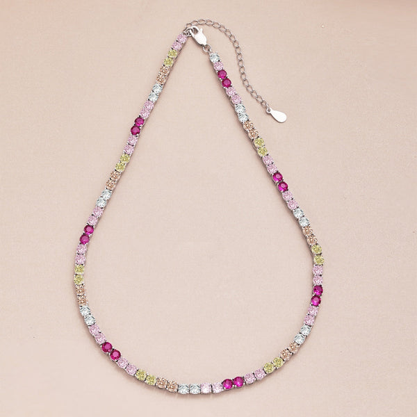 [Clover Jewelrys]Delicado Collar de Tenis Colorido