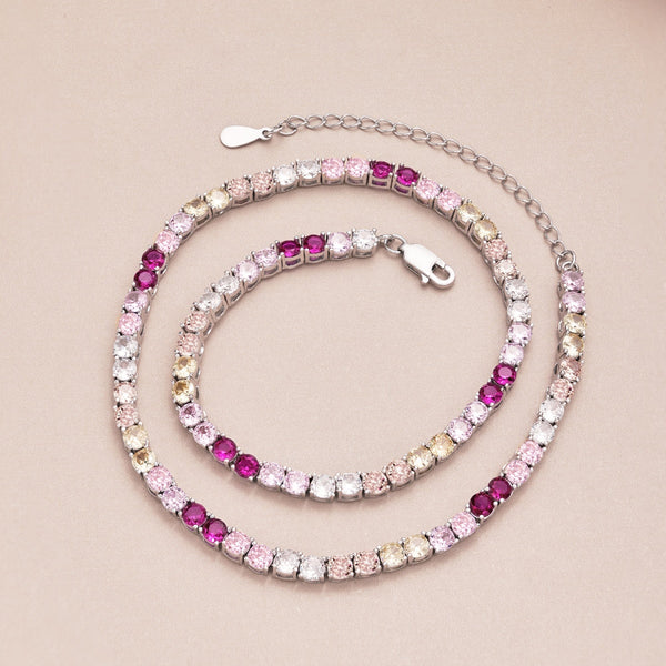 [Clover Jewelrys]Delicado Collar de Tenis Colorido